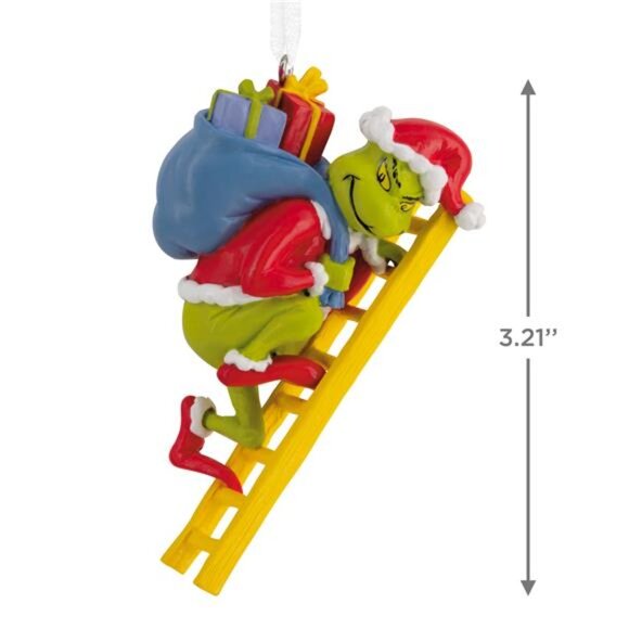 BRAND NEW Christmas Ornament The Grinch Stole Christmas! Grinch on Ladder 1 Coun - Picture 3 of 7